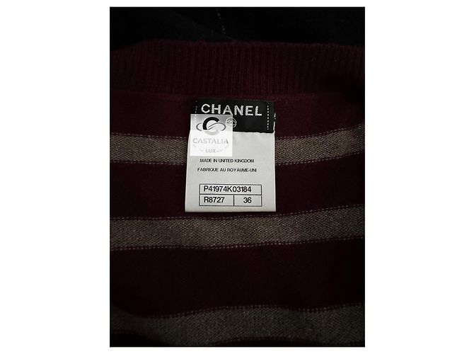 Chanel New CC Turnlocks Burgundy Cashmere Jumper - view 12