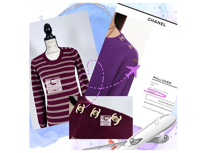 Chanel New CC Turnlocks Burgundy Cashmere Jumper - view 2