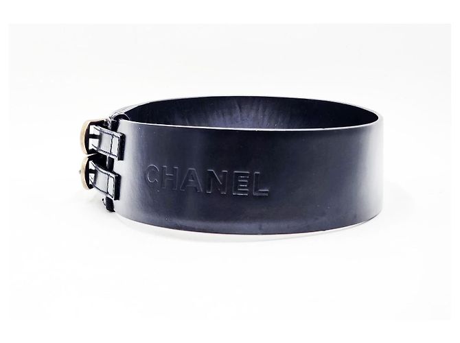 Cinturón de cuero corset con doble hebilla Chanel Negro - vista 12