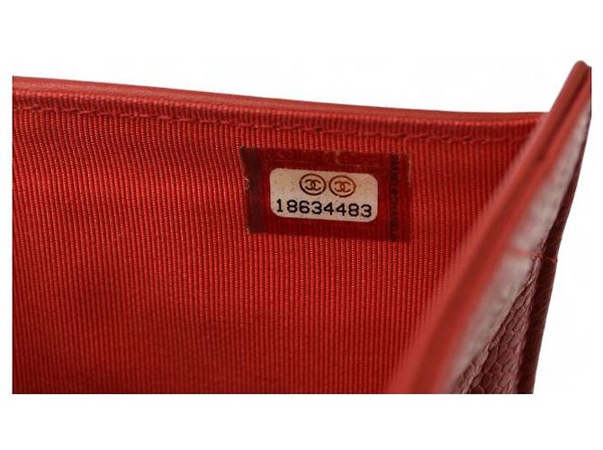 Timeless Chanel Caviar Skin Trifold Wallet A31506 Red - view 10
