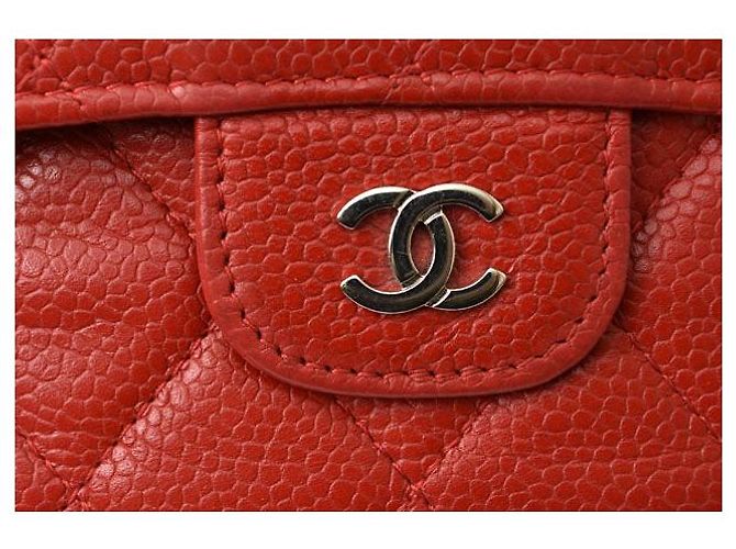 Timeless Chanel Caviar Skin Trifold Wallet A31506 Red - view 12