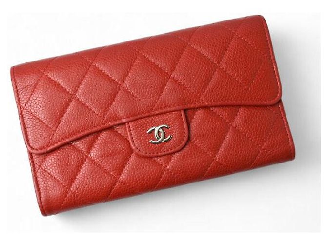Timeless Chanel Caviar Skin Trifold Wallet A31506 Red - view 2