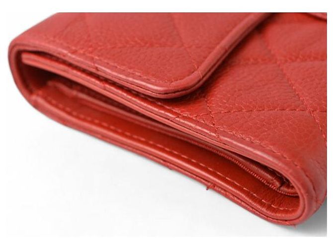 Timeless Chanel Caviar Skin Trifold Wallet A31506 Red - view 4