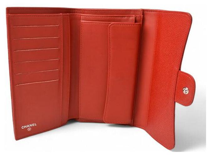 Timeless Chanel Caviar Skin Trifold Wallet A31506 Red - view 5