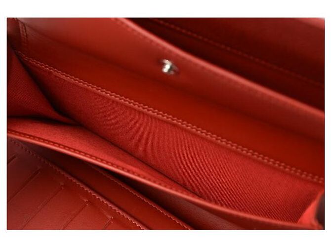 Timeless Chanel Caviar Skin Trifold Wallet A31506 Red - view 7