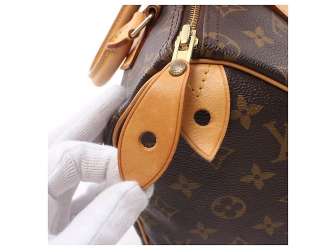 Sac à main Louis Vuitton Monogram Speedy 25 M41528 Marron - vue 8