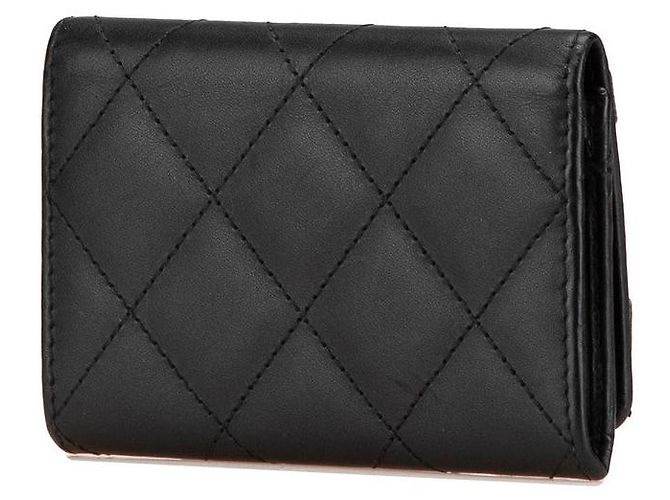 Tarjetero de piel de cordero Coco Mark de la línea Cambon de Chanel Negro - vista 2