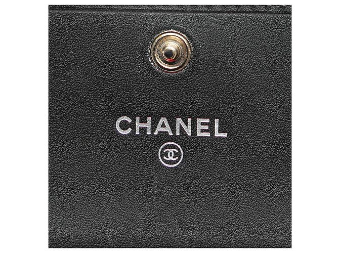 Tarjetero de piel de cordero Coco Mark de la línea Cambon de Chanel Negro - vista 5