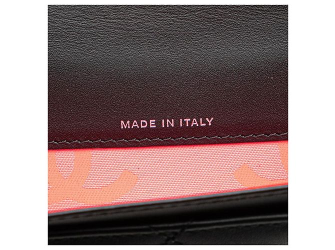 Tarjetero de piel de cordero Coco Mark de la línea Cambon de Chanel Negro - vista 7