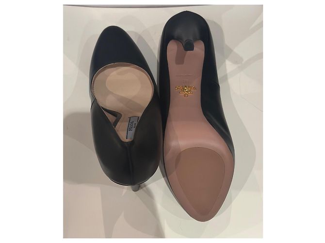 Décolleté Prada in pelle nera Nero - vista 3