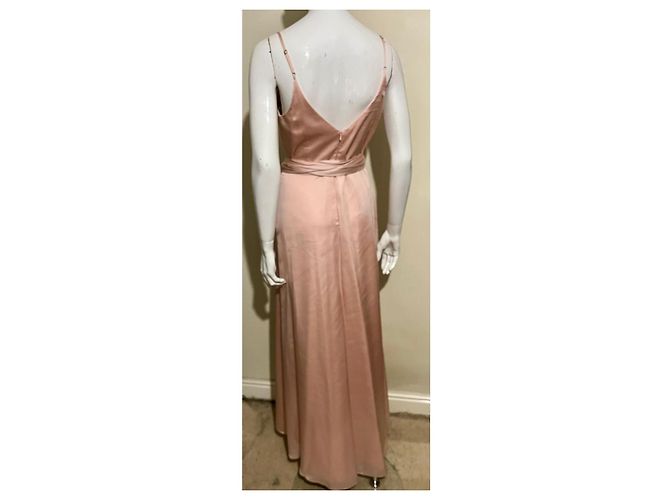 Vera Wang Rosa Satin-Abendkleid mit Schärpe Pink - Ansicht 2