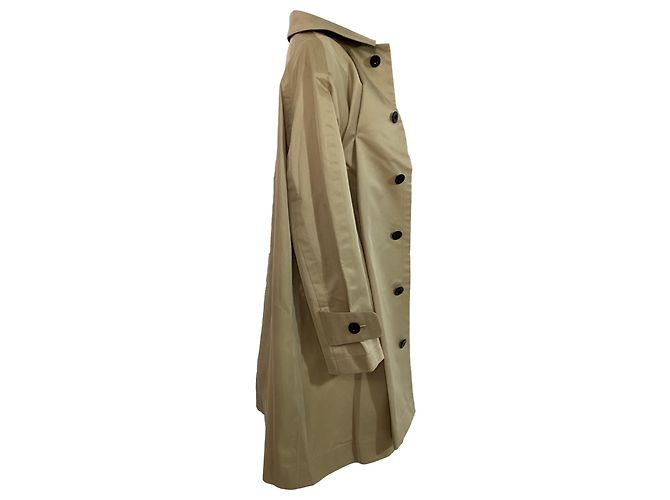 Abrigo trench de algodón marrón Sacai con inserto de vestido Castaño - vista 2