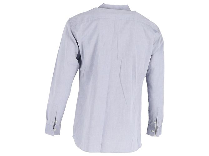 Camicia a maniche lunghe con bottoni Ermenegildo Zegna in cotone blu Blu chiaro - vista 3