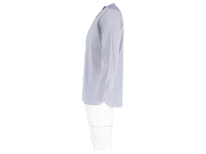 Camicia a maniche lunghe con bottoni Ermenegildo Zegna in cotone blu Blu chiaro - vista 5