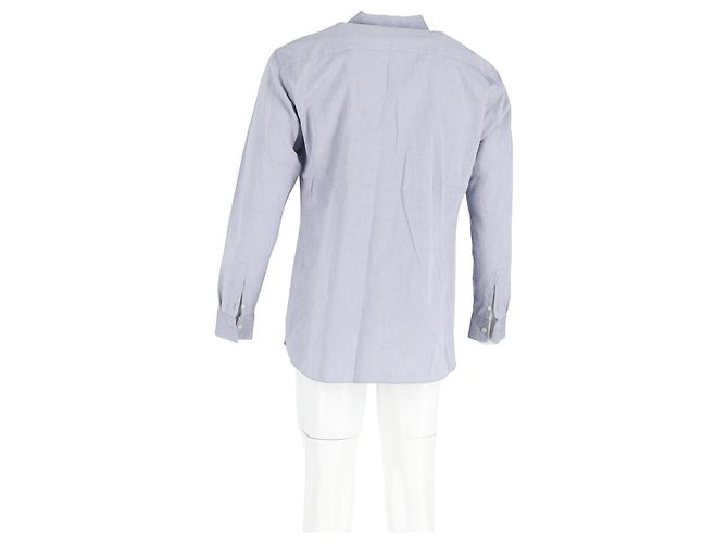Camicia a maniche lunghe con bottoni Ermenegildo Zegna in cotone blu Blu chiaro - vista 6