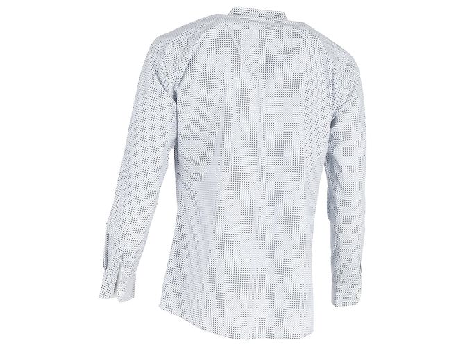 Camicia a maniche lunghe con bottoni stampata Ermenegildo Zegna in cotone blu Blu chiaro - view 3