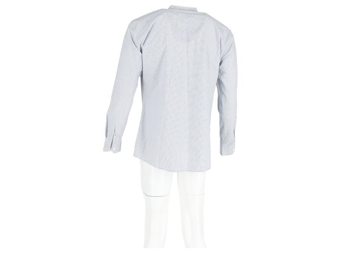 Camicia a maniche lunghe con bottoni stampata Ermenegildo Zegna in cotone blu Blu chiaro - view 6