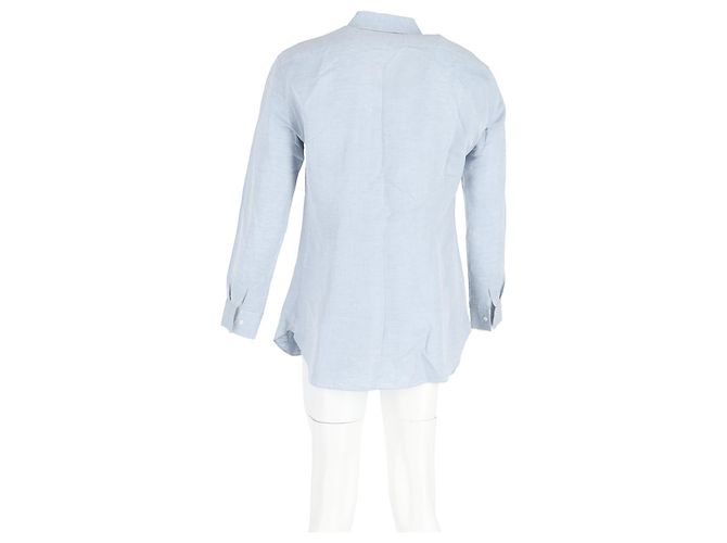 Camicia a maniche lunghe con bottoni in cotone blu Ermenegildo Zegna Blu chiaro - vista 6