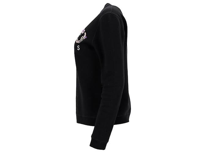 Schwarzer Baumwoll-Pullover mit Kenzo-Logo-Stickerei - Ansicht 2