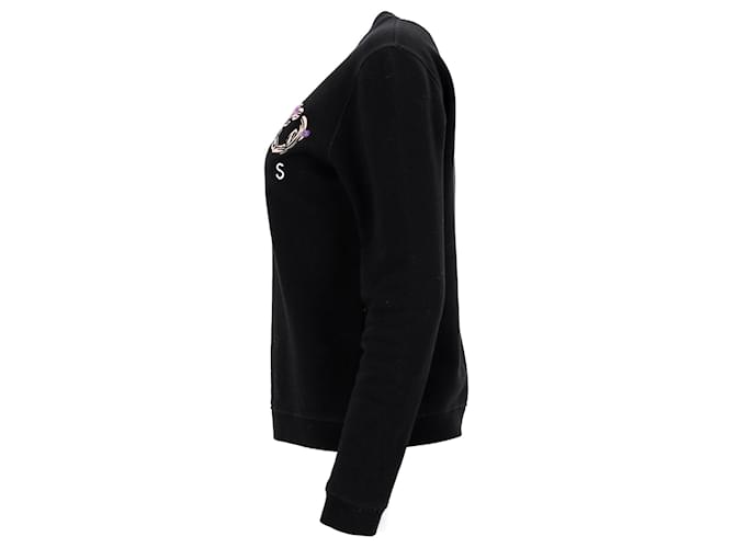 Schwarzer Baumwoll-Pullover mit Kenzo-Logo-Stickerei - Ansicht 7