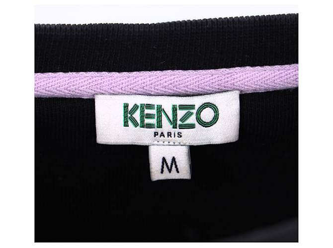 Schwarzer Baumwoll-Pullover mit Kenzo-Logo-Stickerei - Ansicht 9