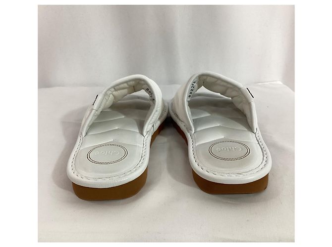 Chloé Maxie Sandali Piattaforma Slip-on in Nylon Bianco - vista 13