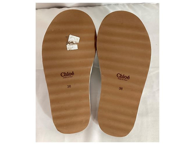 Chloé Maxie Sandali Piattaforma Slip-on in Nylon Bianco - vista 15