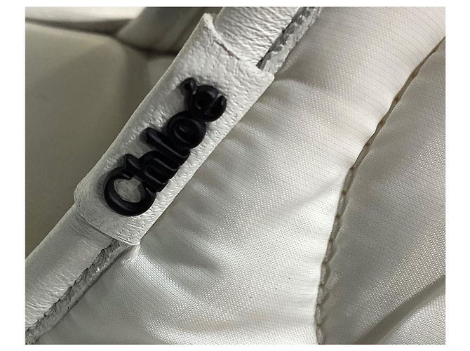 Chloé Maxie Sandali Piattaforma Slip-on in Nylon Bianco - vista 17