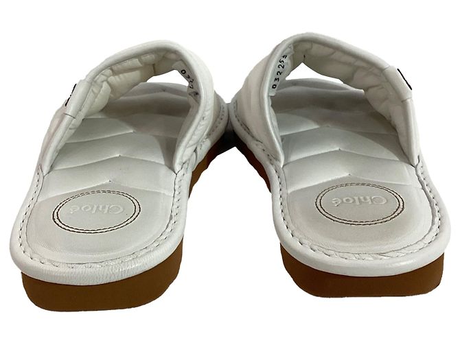 Chloé Maxie Sandali Piattaforma Slip-on in Nylon Bianco - vista 4