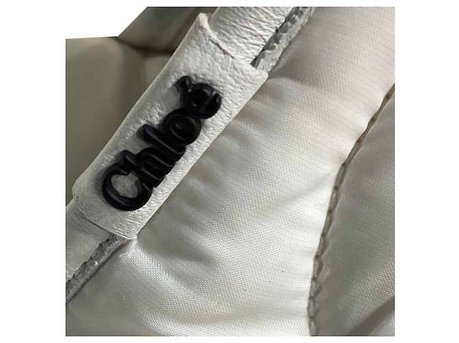 Chloé Maxie Sandali Piattaforma Slip-on in Nylon Bianco - vista 8