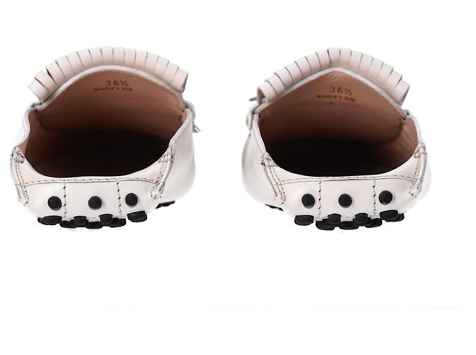 Mocassini Tod's con dettagli a nappina e catena in pelle bianca Bianco - vista 11