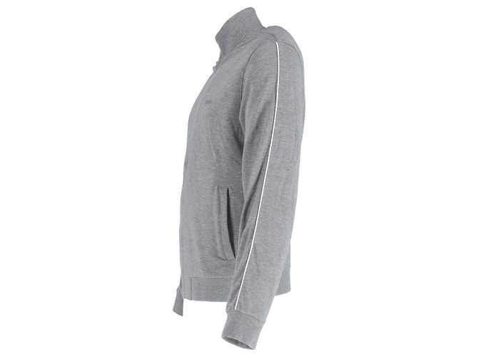 Grau Baumwoll-Trackjacke mit gesticktem Ermenegildo Zegna-Logo - Ansicht 2