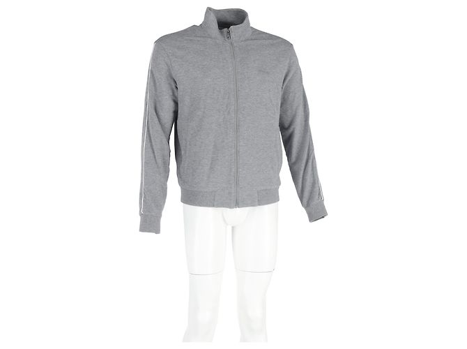 Grau Baumwoll-Trackjacke mit gesticktem Ermenegildo Zegna-Logo - Ansicht 4