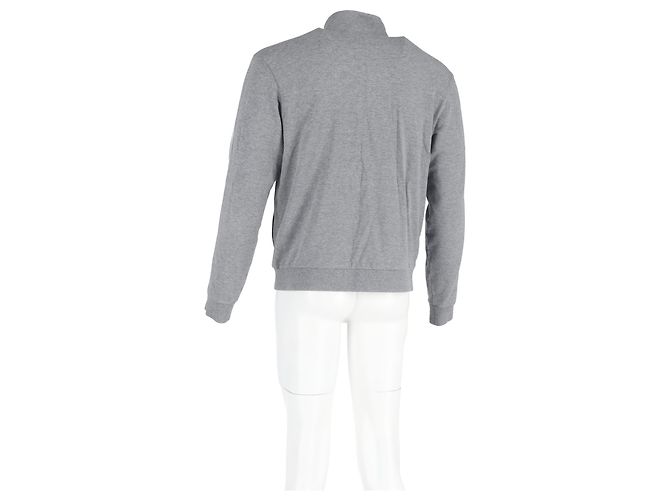Grau Baumwoll-Trackjacke mit gesticktem Ermenegildo Zegna-Logo - Ansicht 6