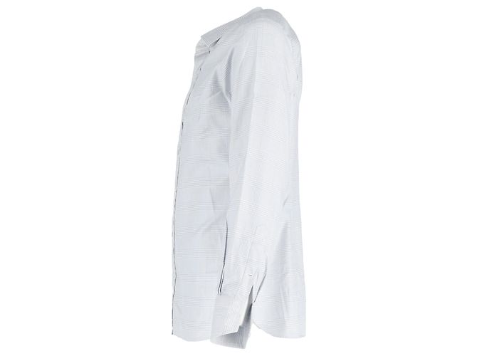 Camicia a maniche lunghe a quadri con bottoni Tom Ford in cotone blu Blu chiaro - vista 2