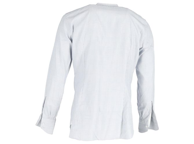 Camicia a maniche lunghe a quadri con bottoni Tom Ford in cotone blu Blu chiaro - vista 3