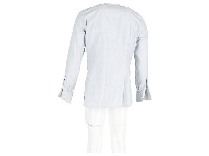 Camicia a maniche lunghe a quadri con bottoni Tom Ford in cotone blu Blu chiaro - vista 6