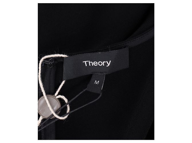 Abito Mini a Maniche Corte Theory in Triacetato Nero - vista 10