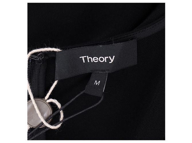 Abito Mini a Maniche Corte Theory in Triacetato Nero - vista 4