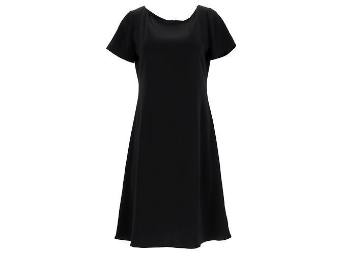 Abito Mini a Maniche Corte Theory in Triacetato Nero - vista 7