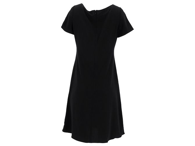 Abito Mini a Maniche Corte Theory in Triacetato Nero - vista 9