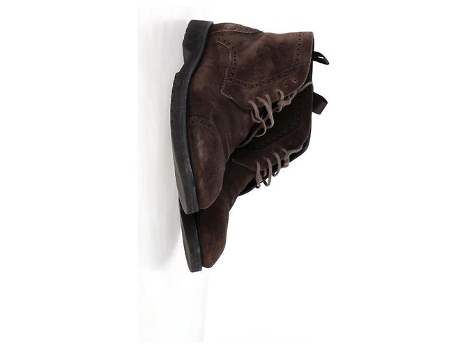 Stivali Chukka con taglio laser Tom Ford in suede marrone - vista 10