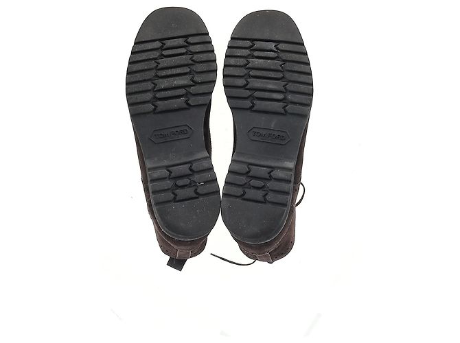 Stivali Chukka con taglio laser Tom Ford in suede marrone - vista 12