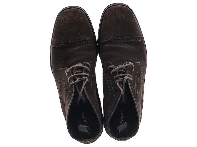 Stivali Chukka con taglio laser Tom Ford in suede marrone - vista 4
