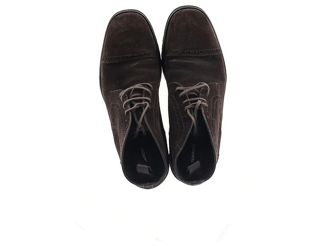 Stivali Chukka con taglio laser Tom Ford in suede marrone - vista 9