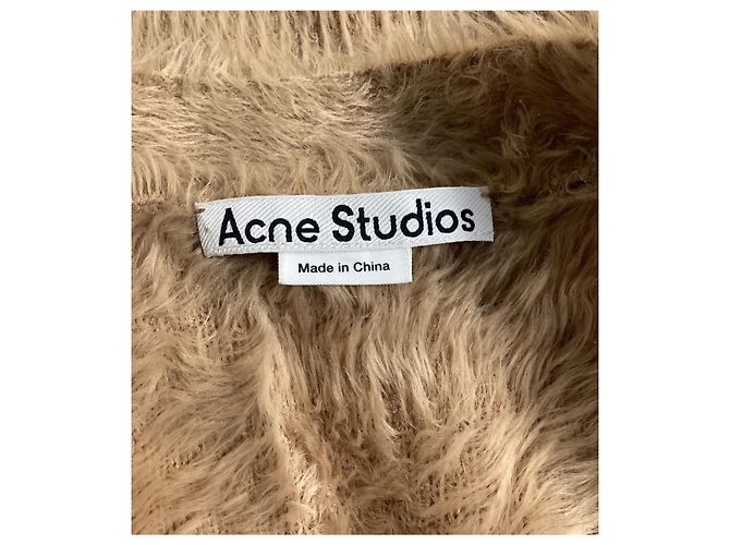 Cárdigan corto cepillado en nylon marrón de Acne Studios Castaño - vista 11