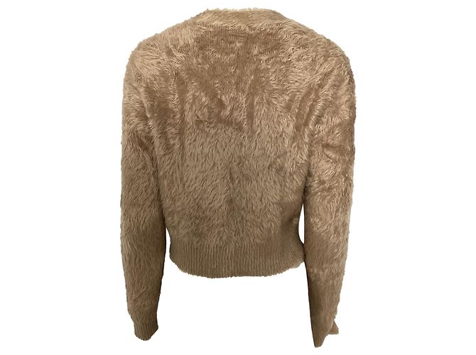 Cárdigan corto cepillado en nylon marrón de Acne Studios Castaño - vista 3