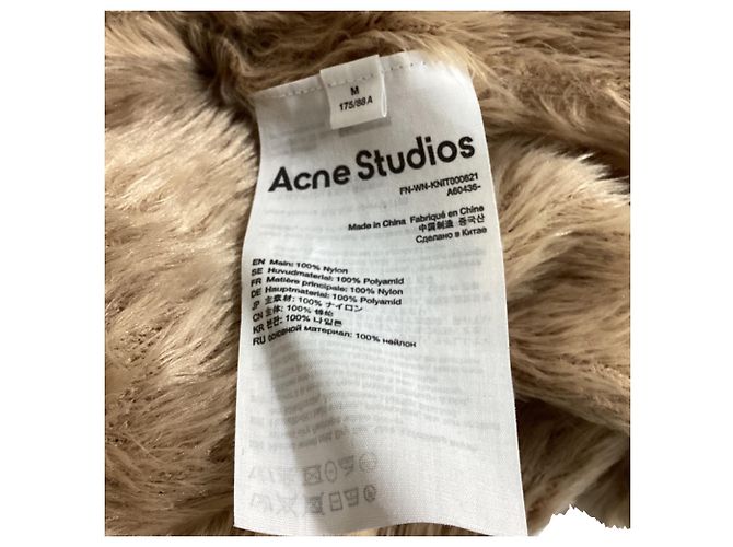 Cárdigan corto cepillado en nylon marrón de Acne Studios Castaño - vista 4