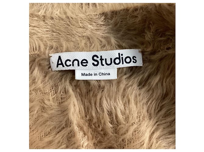 Cárdigan corto cepillado en nylon marrón de Acne Studios Castaño - vista 5