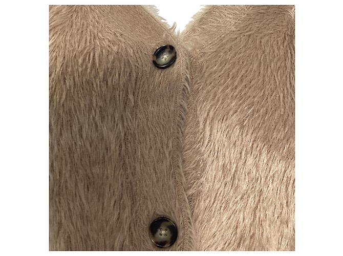 Cárdigan corto cepillado en nylon marrón de Acne Studios Castaño - vista 6